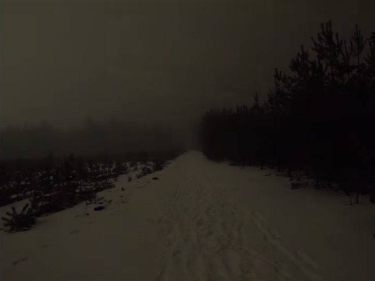 snow path at night