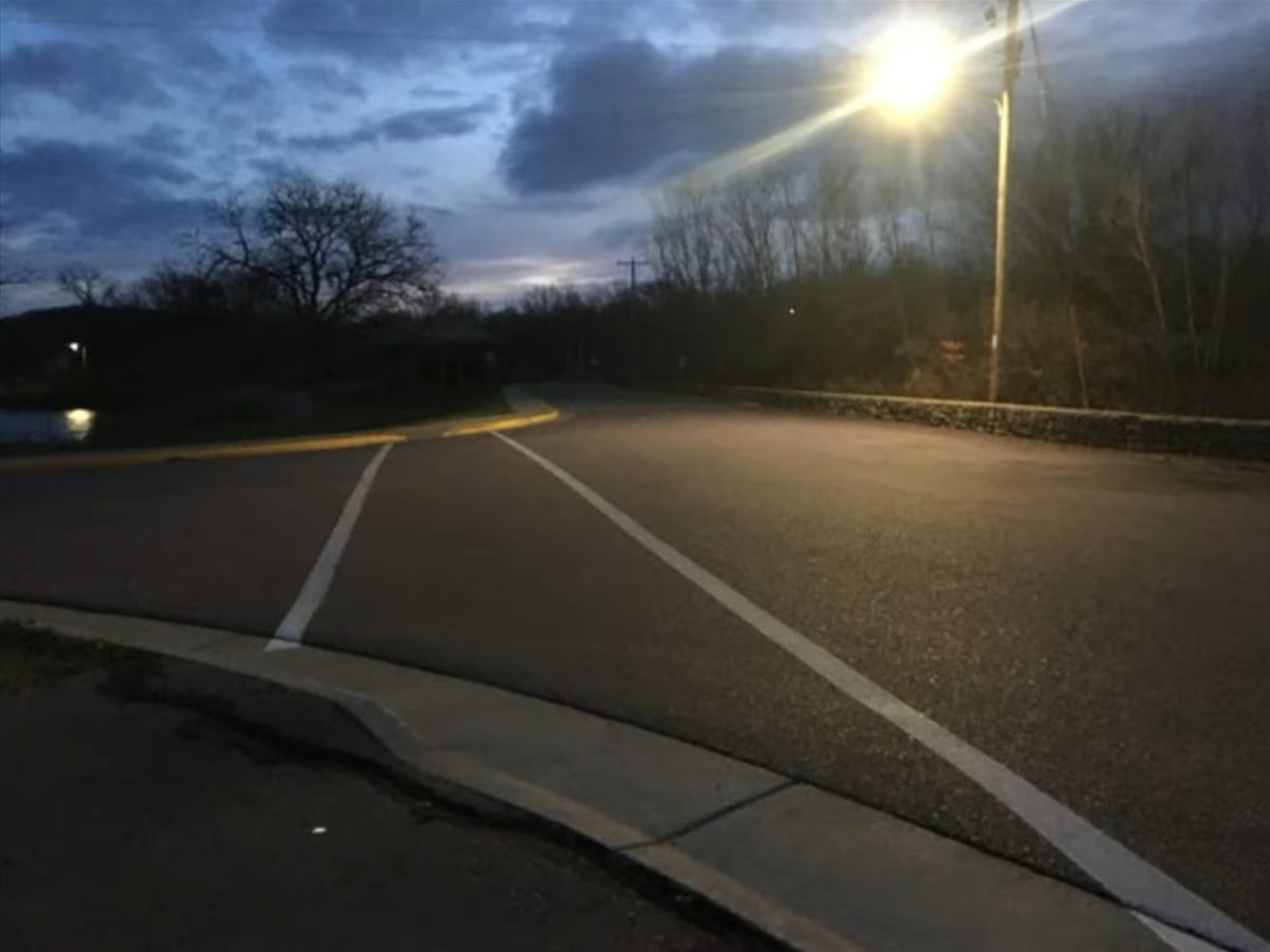 lamp next to road